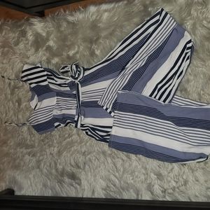 White/Navy Jumpsuit - Large